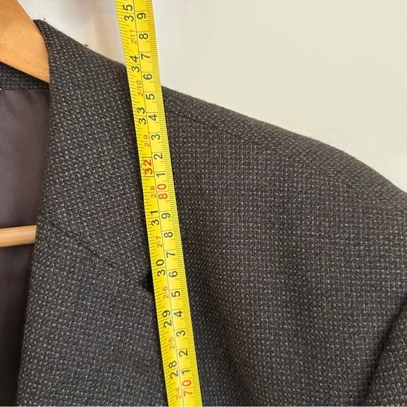 Vintage Joseph & Feiss 46L Lambswool Sports Coat Brown Grey 2-Button Men’s Wool - Picture 4 of 11